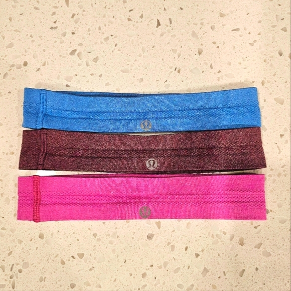 Lululemon Headbands Set - Blue, Maroon, Pink - Picture 1 of 5